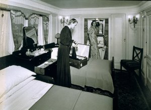 A first class cabin aboard the RMS Scythia by English Photographer